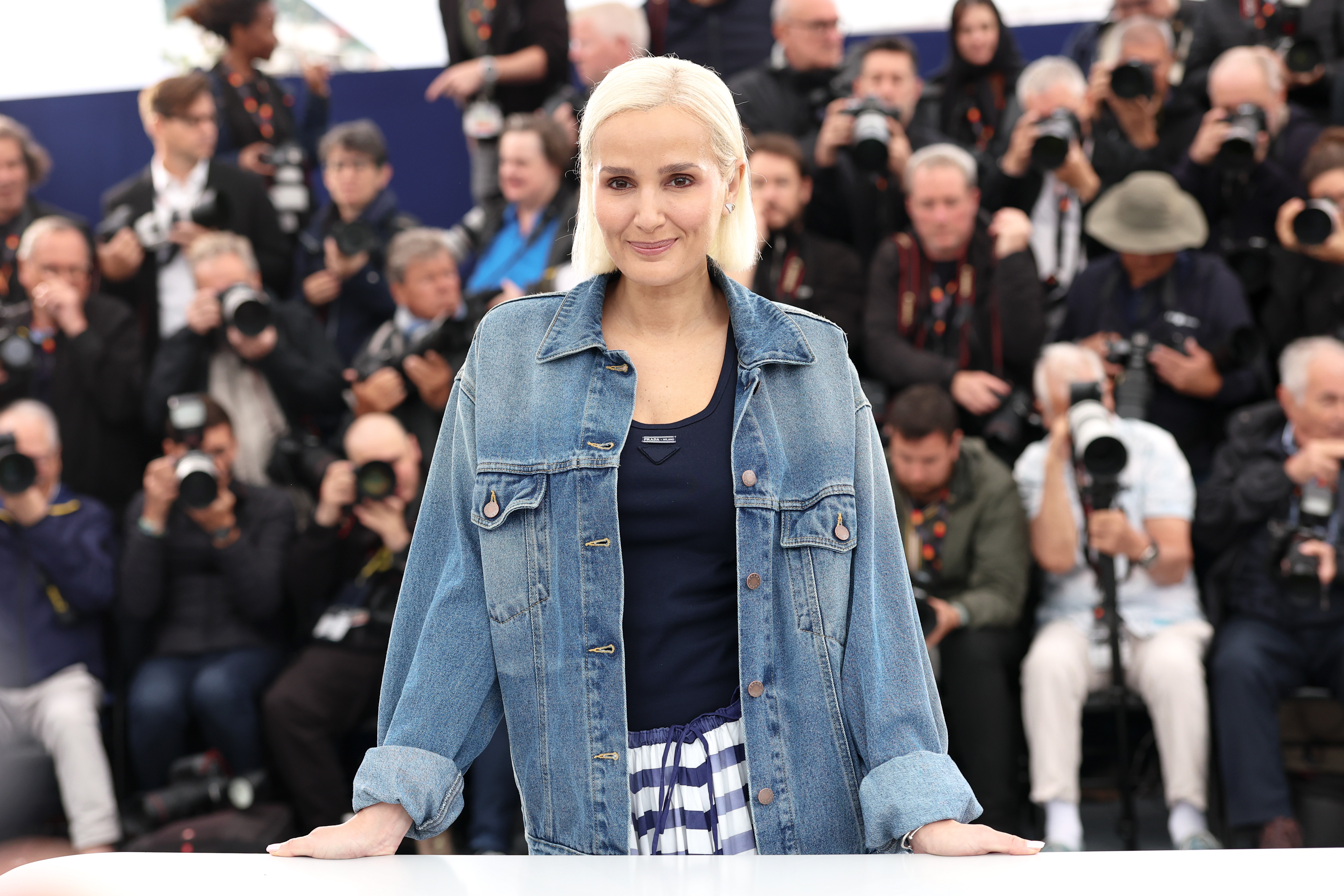 CANNES, FRANCE - MAY 20: Julia Ducournau poses during the "Alpha" photocall at the 78th annual Cannes Film Festival at Palais des Festivals on May 20, 2025 in Cannes, France. (Photo by Monica Schipper/Getty Images)