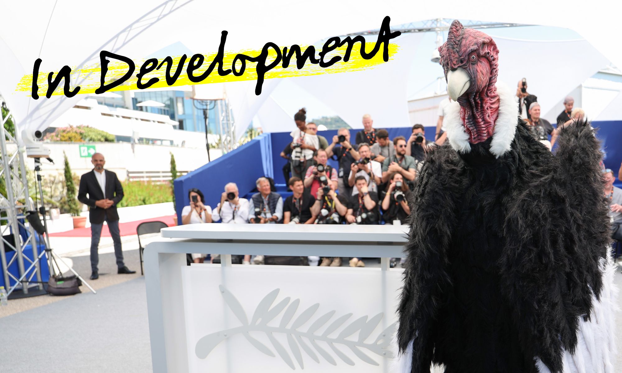 In Development logo/Condor film mascot at 'I Love Peru' photocall at Cannes 2025.