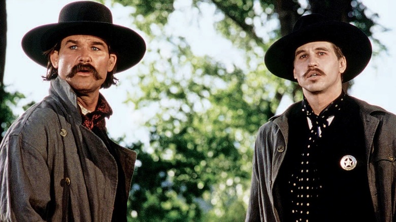 Wyatt Earp and Doc Holliday look confused in "Tombstone" (1993)