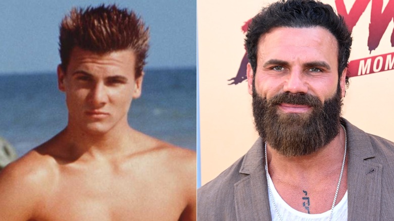 Jeremy Jackson in "Baywatch" (left) and in 2024 (right)