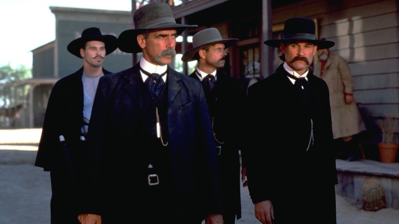 Wyatt Earp and his posse on the streets of "Tombstone" (1993)