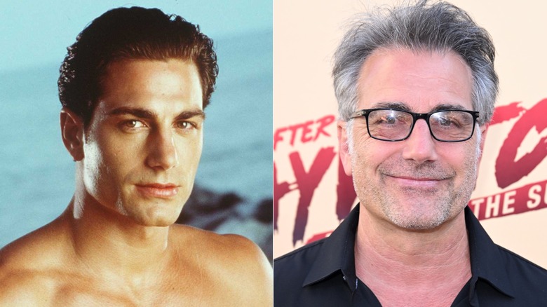 Michael Bergin on "Baywatch" (left) and in 2024 (right)