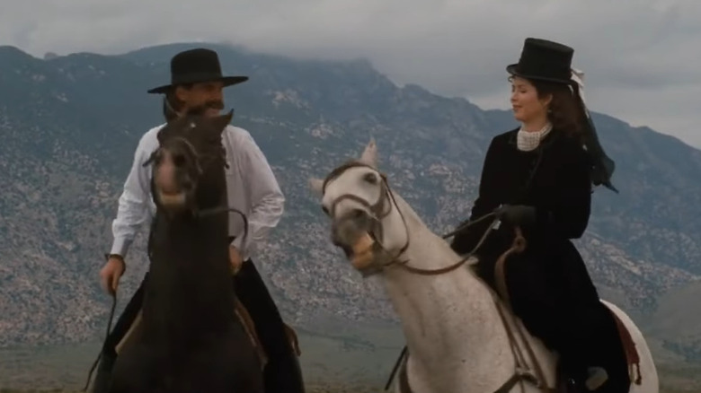 Wyatt Earp and Josephine go riding in "Tombstone" (1993)