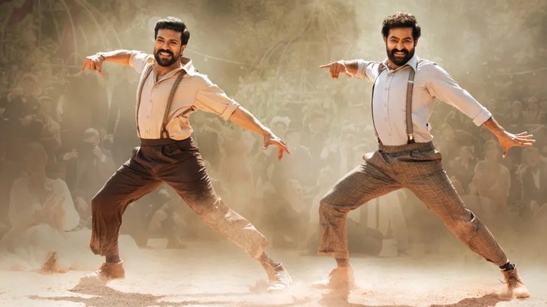 Komaram Bheem and Alluri Sitarama Raju dancing