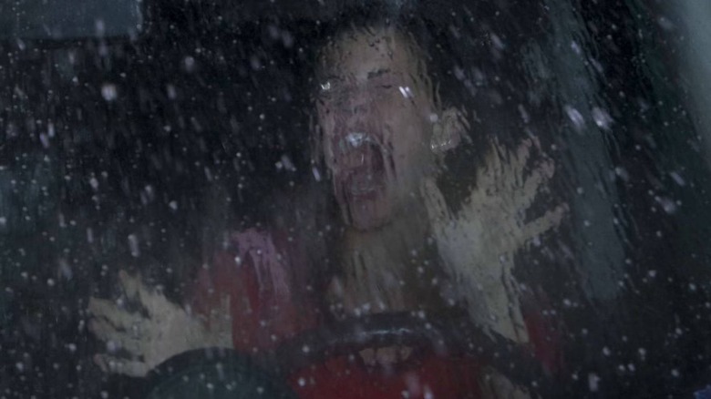 Janet trapped in a car wash in The Final Destination