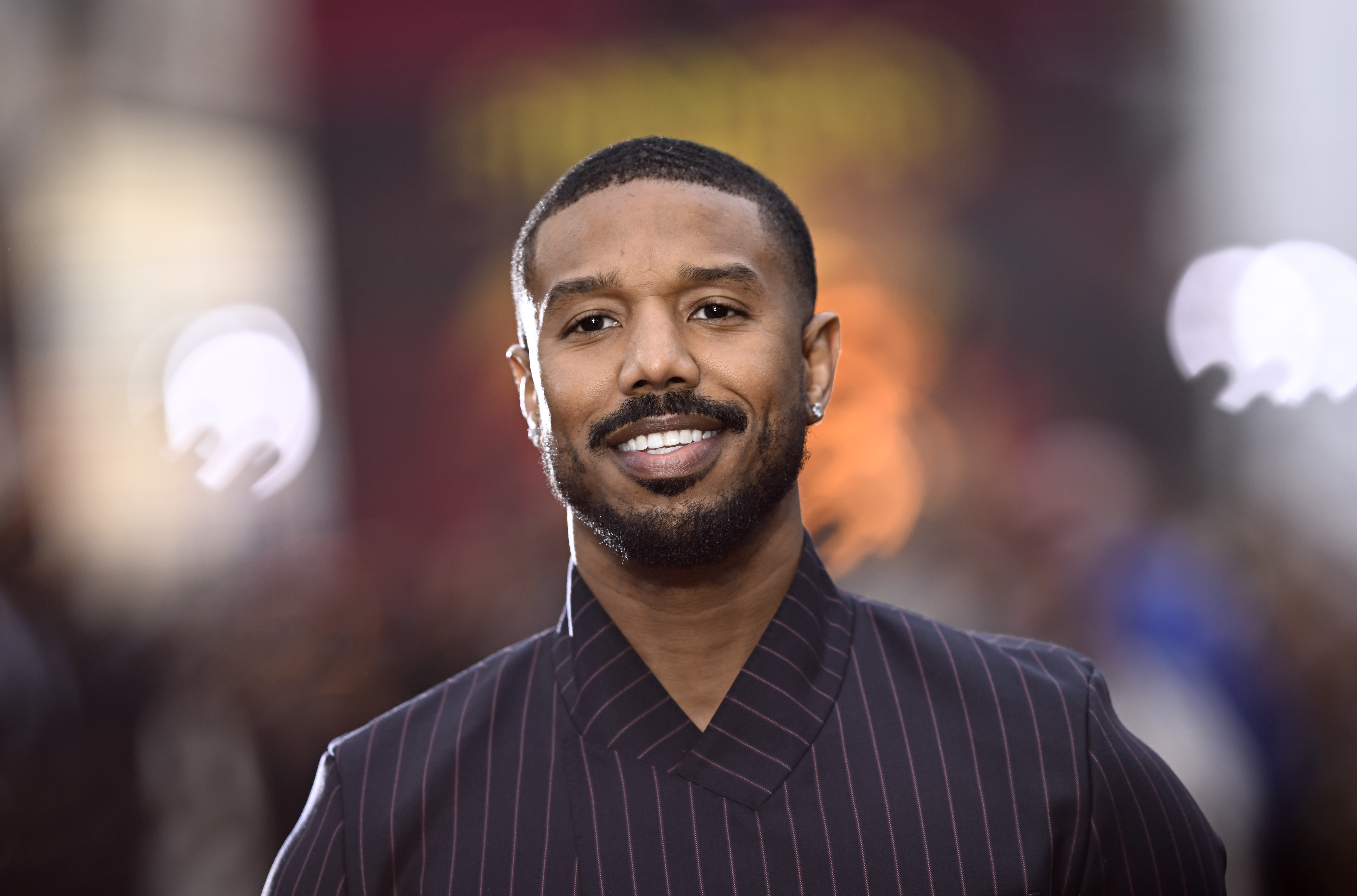 Michael B. Jordan attends the European premiere of 'Sinners' in London, England.