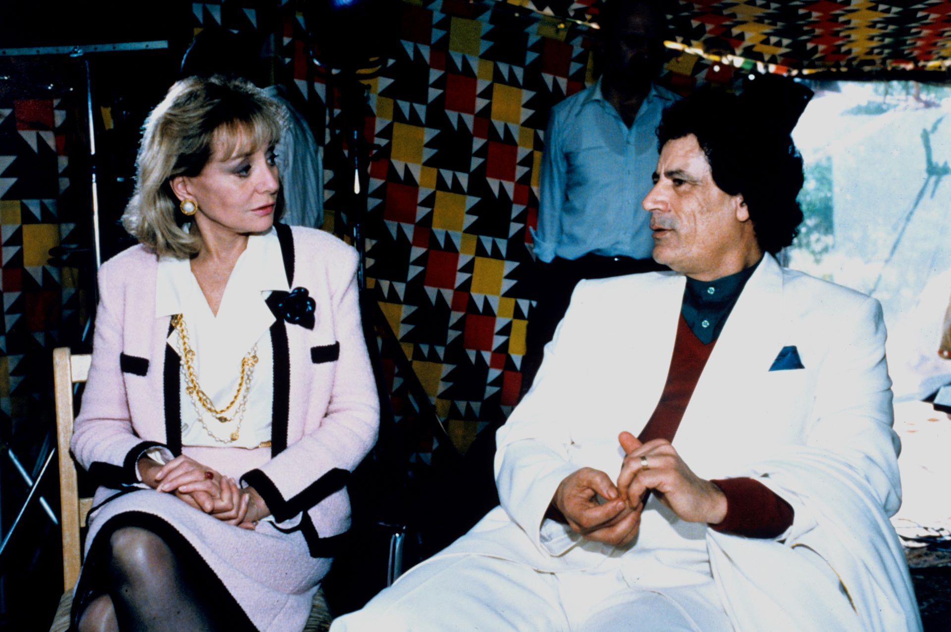 Barbara Walters with Muammar Gaddafi