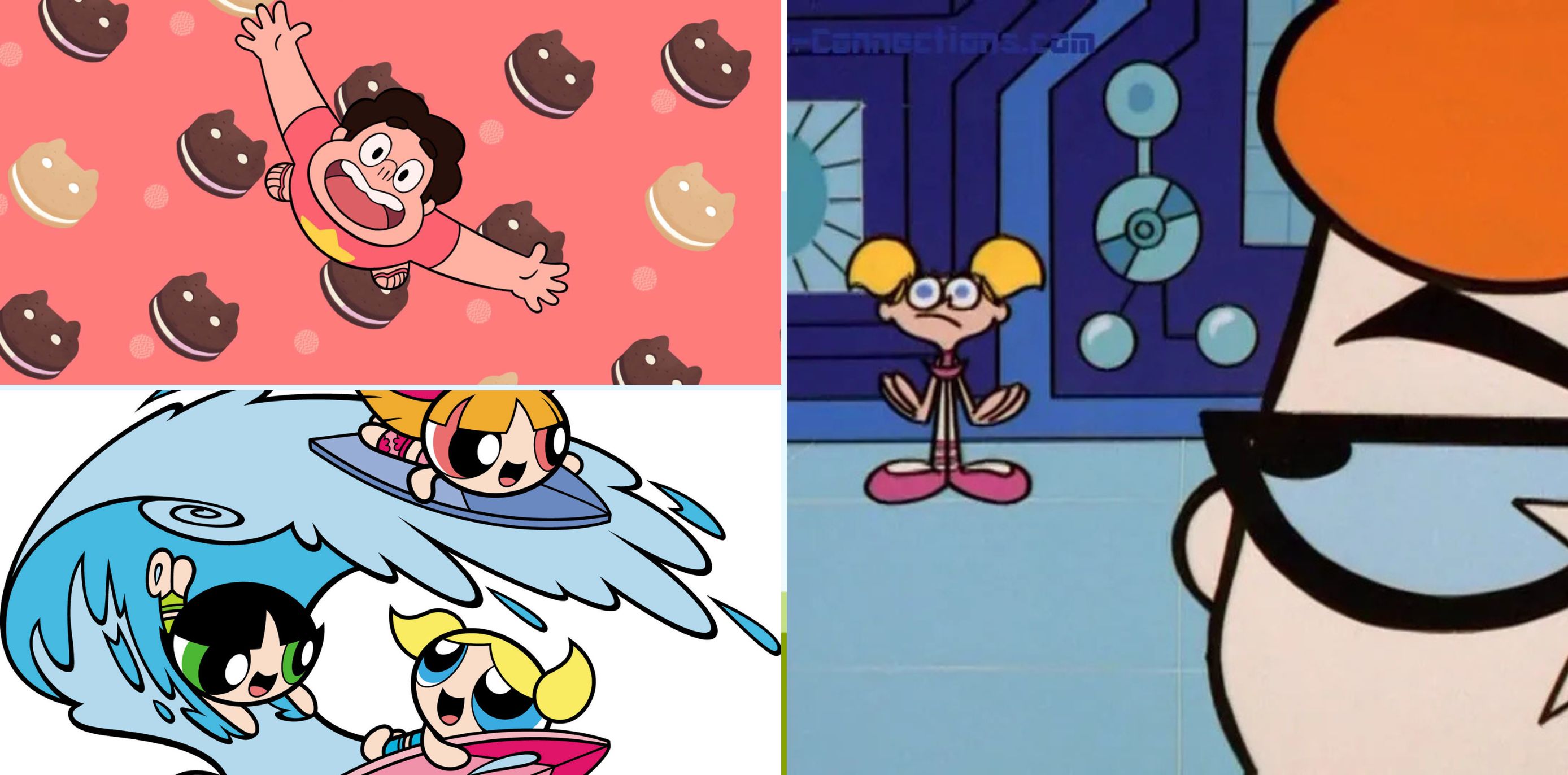 Stills from 'Steven Universe,' 'The Powerpuff Girls' and 'Dexter's Lab'