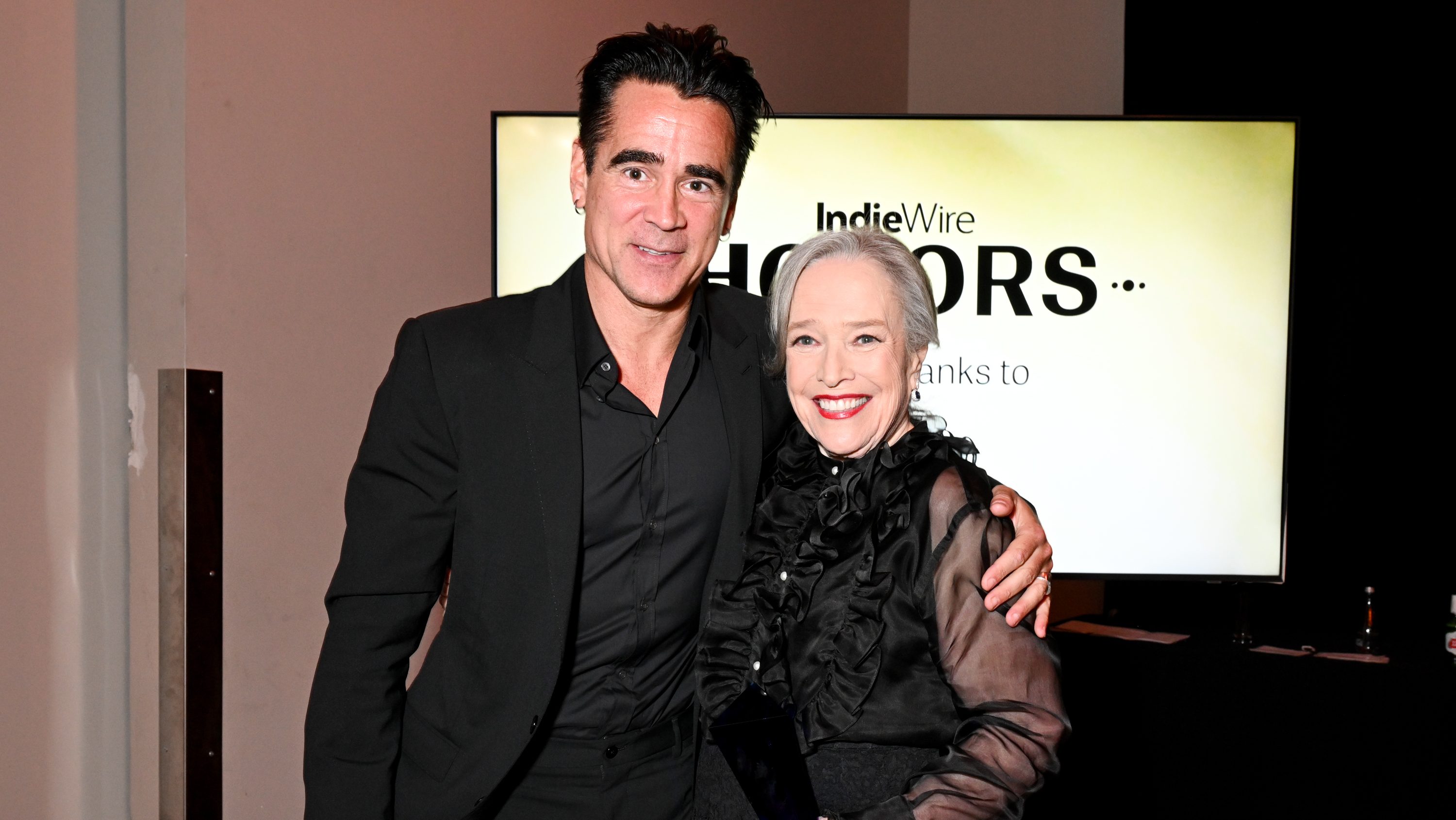 Colin Farrell and Kathy Bates at IndieWire Honors Television 2025 held at NeueHouse Hollywood on June 05, 2025 in Los Angeles, California.
