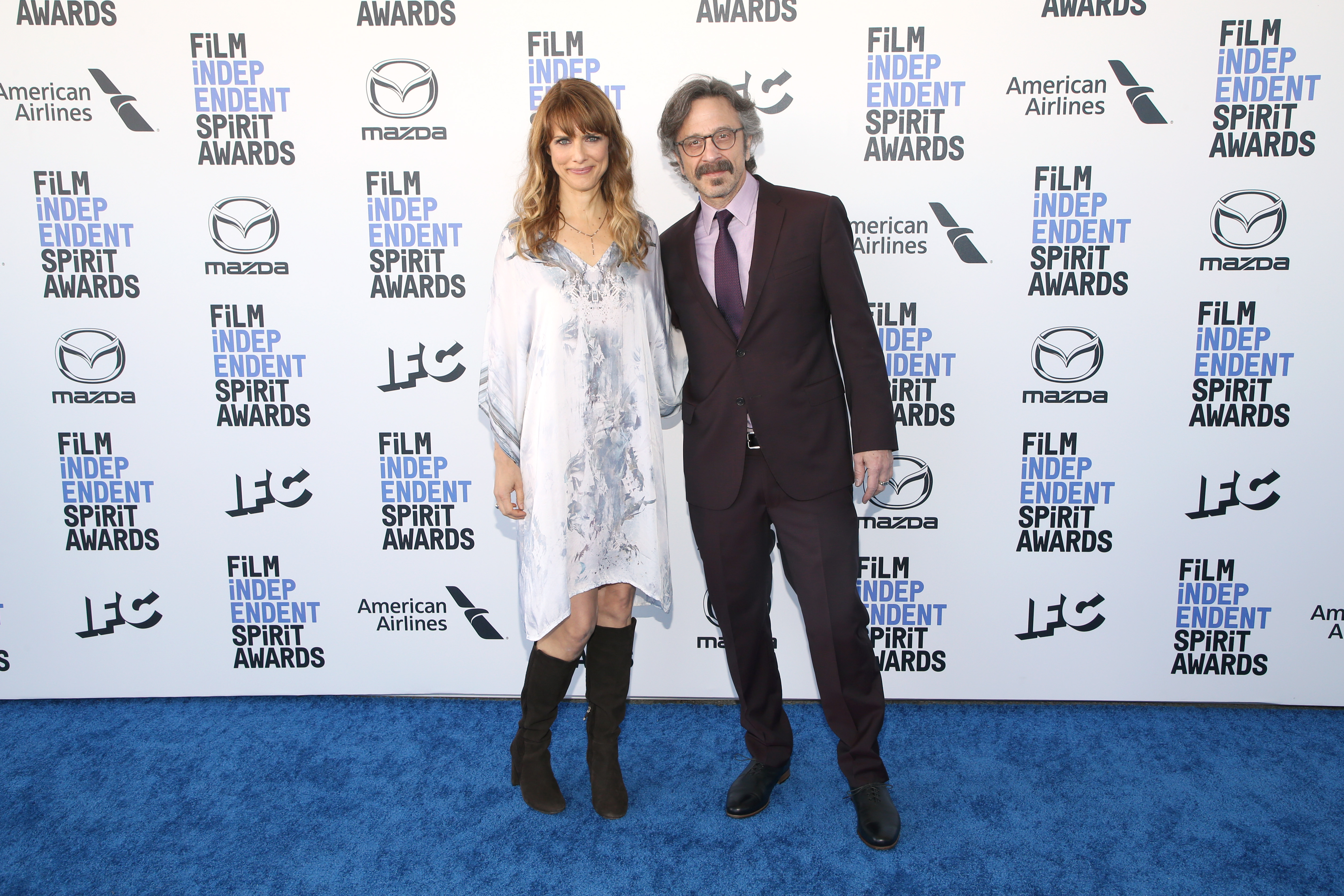 SANTA MONICA, CALIFORNIA - FEBRUARY 08: (l-R) Lynn Shelton and Marc Maron attend the 2020 Film Independent Spirit Awards on February 08, 2020 in Santa Monica, California. (Photo by Phillip Faraone/Getty Images)