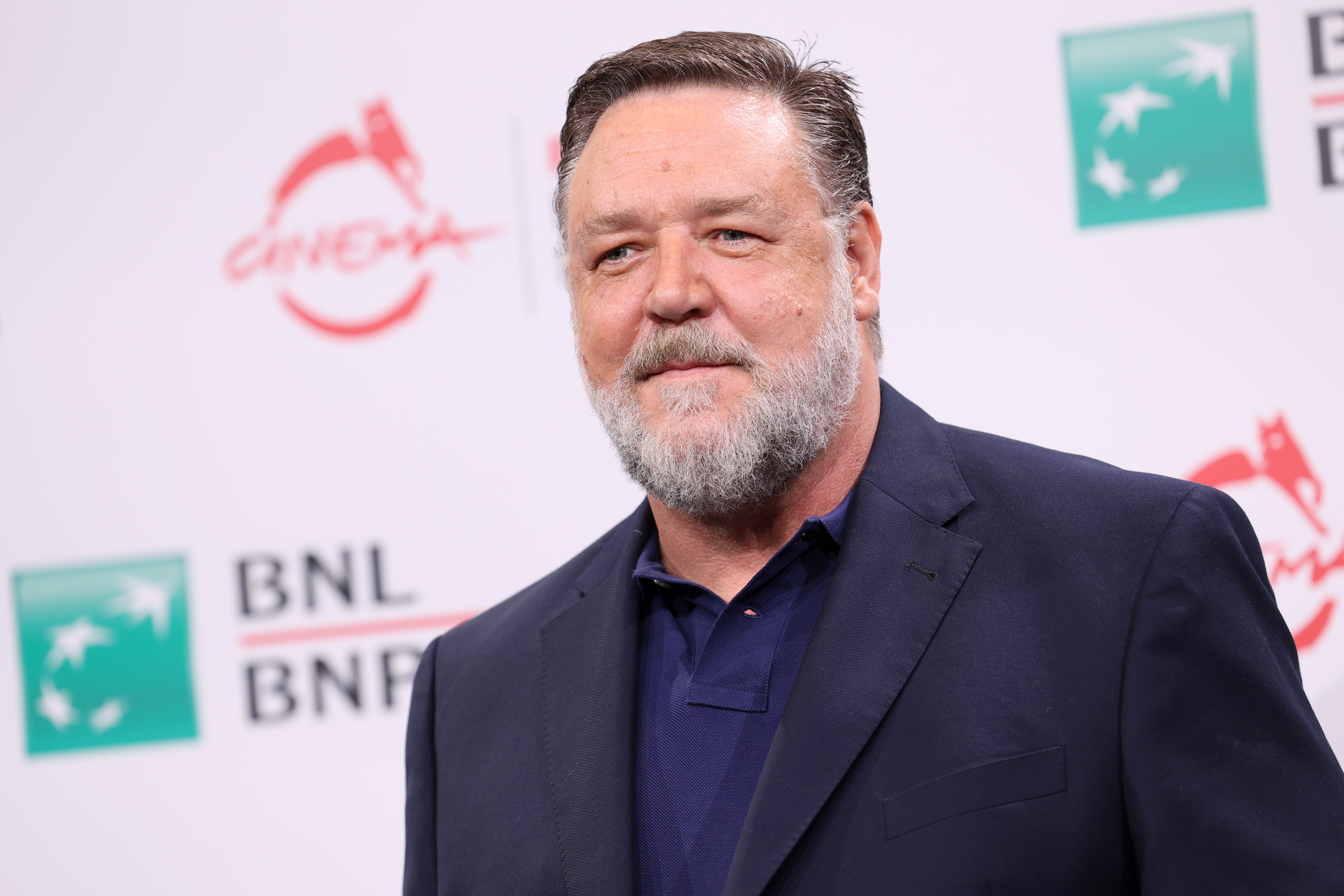 ROME, ITALY - OCTOBER 16: Director Russell Crowe attends the photocall for "Poker Face" during the 17th Rome Film Festival at Auditorium Parco Della Musica on October 16, 2022 in Rome, Italy. (Photo by Vittorio Zunino Celotto/Getty Images)