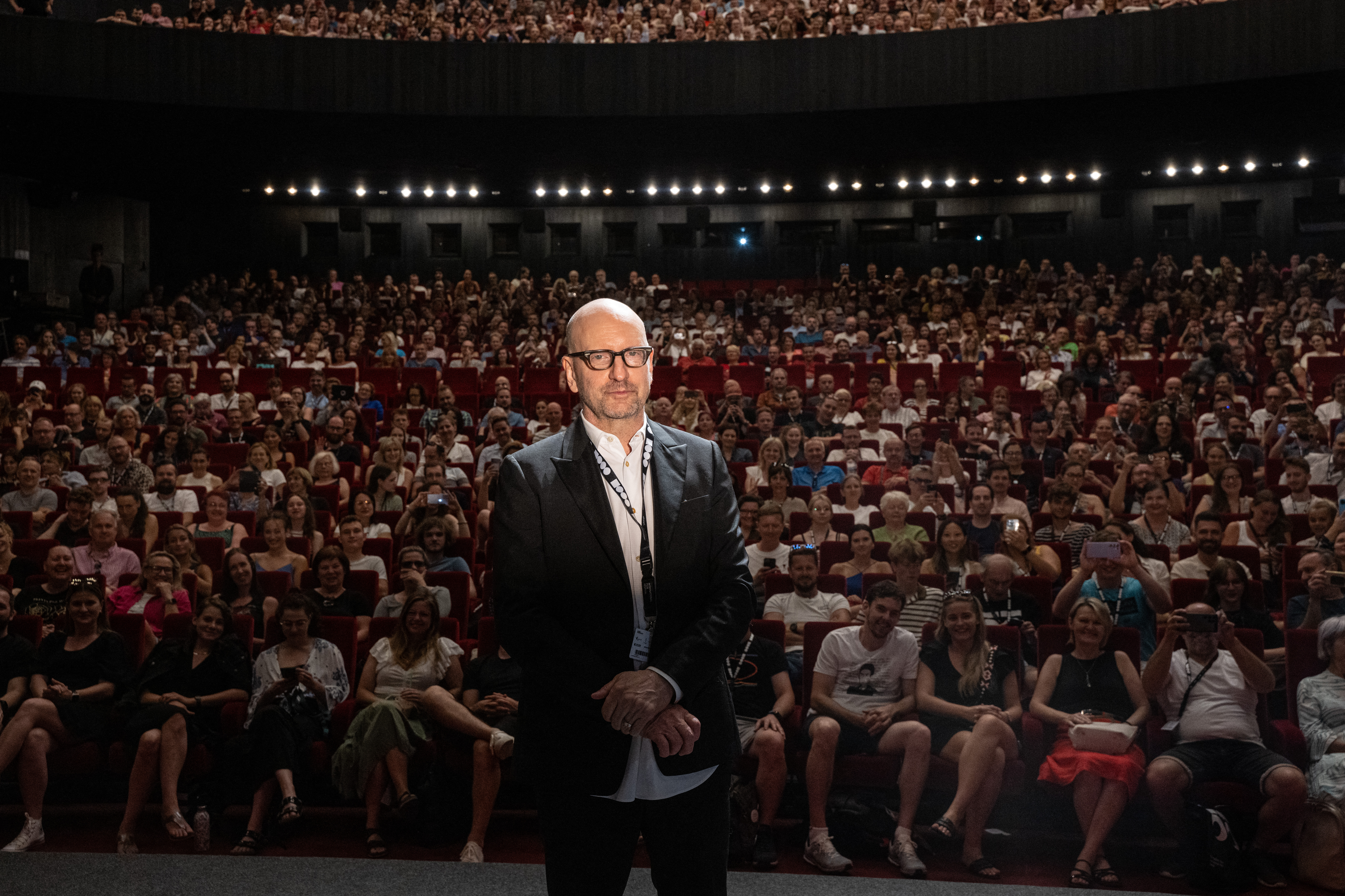 US film Director Steven Soderbergh poses for photographers during the presentation his film "Mr Kneff" at the 58th Karlovy Vary International Film Festival (KVIFF) in Karlovy Vary on June 30, 2024. (Photo by Michal Cizek / AFP) (Photo by MICHAL CIZEK/AFP via Getty Images)