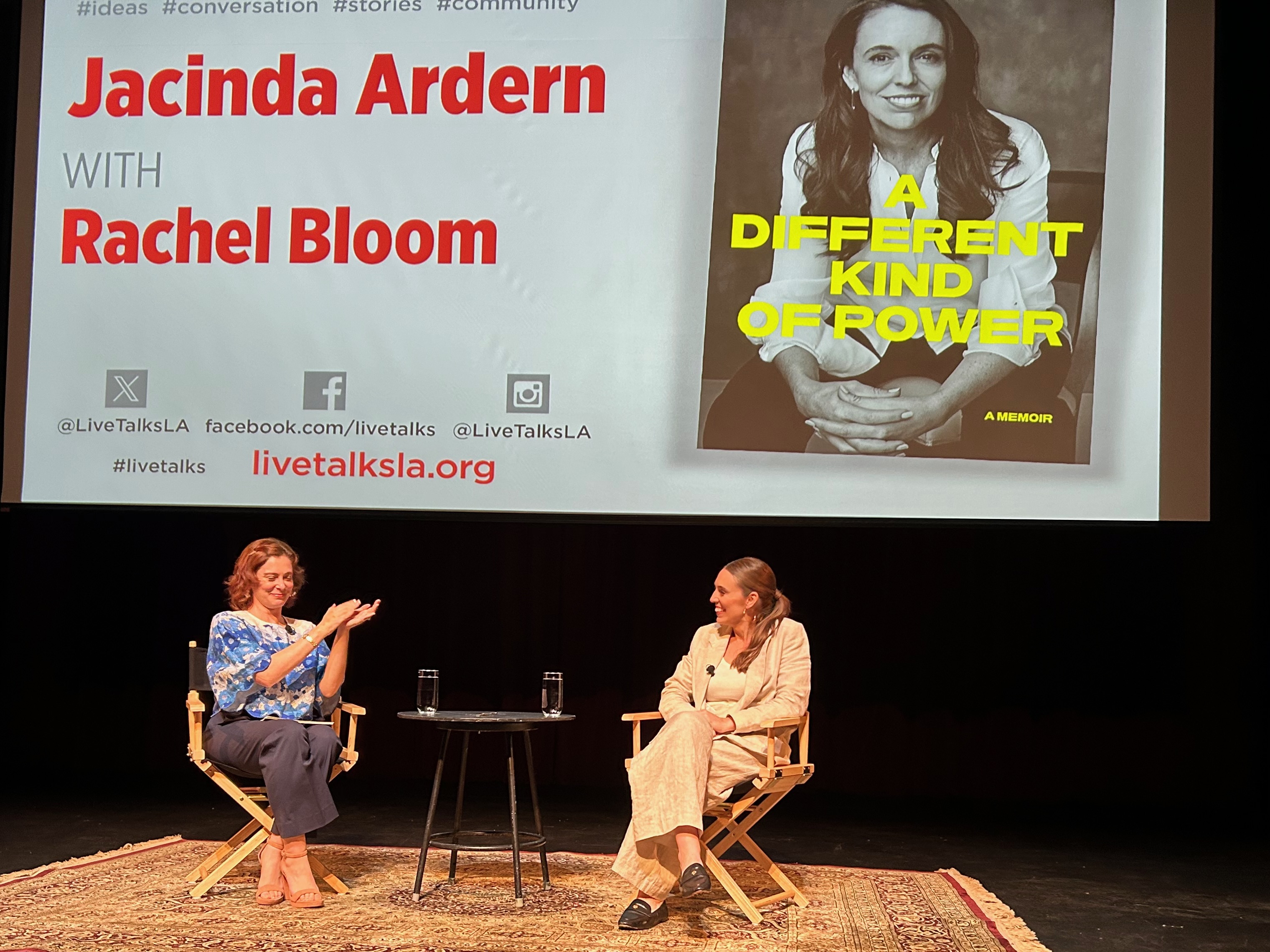 Rachel Bloom and Jacinda Ardern