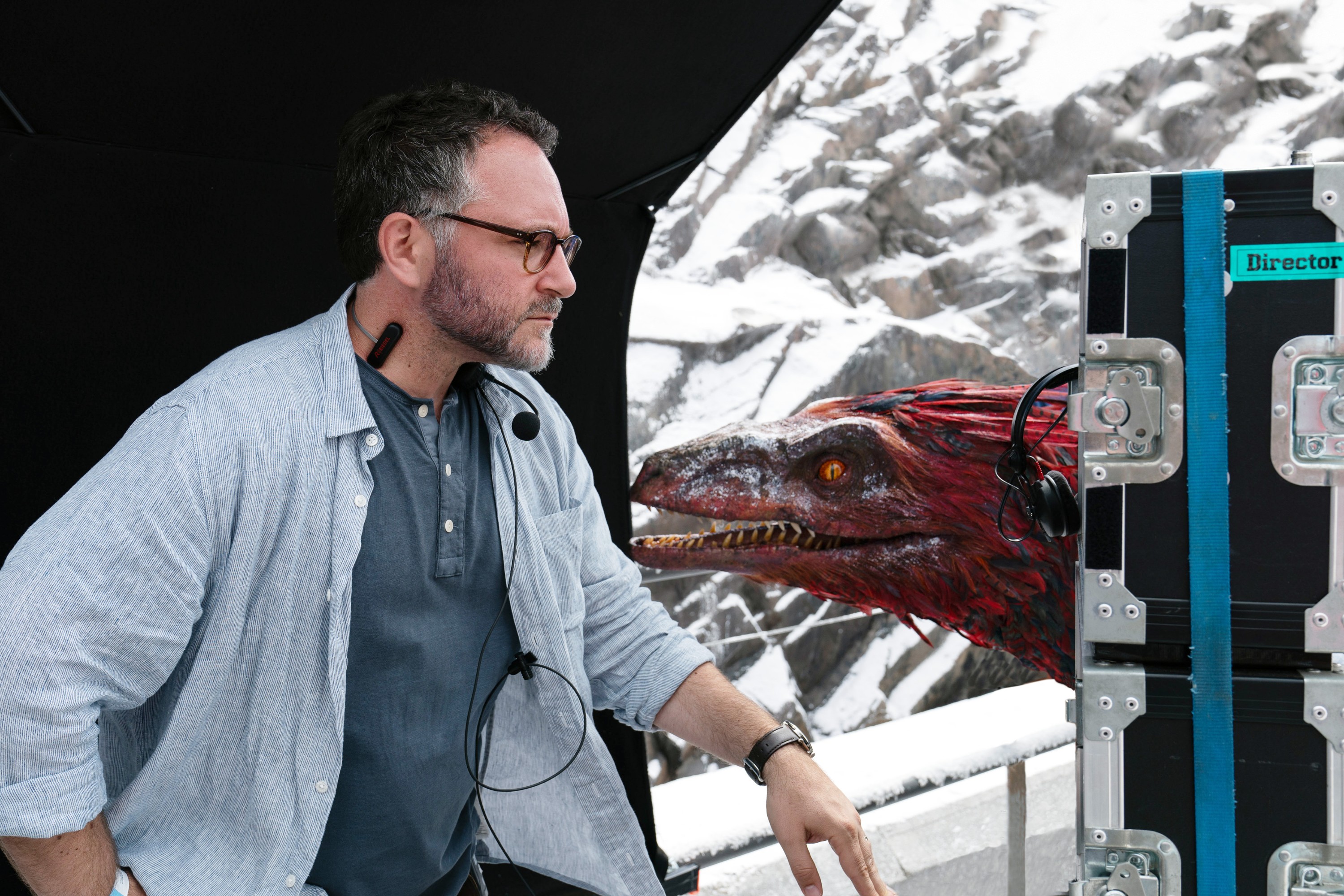 JURASSIC WORLD DOMINION, (aka JURASSIC WORLD 3), director Colin Trevorrow, on set, 2022. © Universal Pictures / courtesy Everett Collection