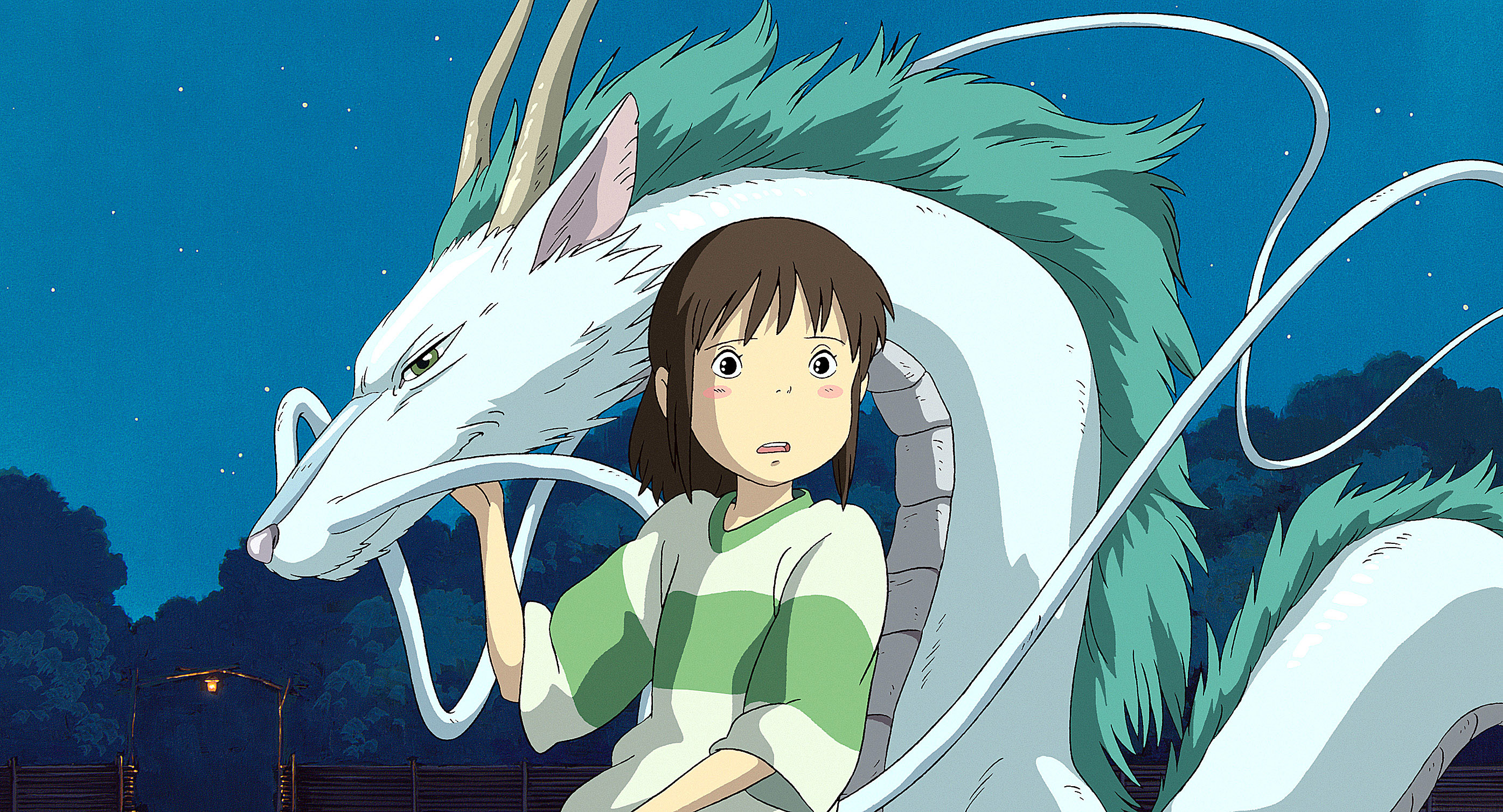 SPIRITED AWAY, (aka SEN TO CHIHIRO NO KAMIKAKUSHI), Haku (in dragon form), Chihiro, 2001. (c) Walt Disney Pictures/ Courtesy: Everett Collection.