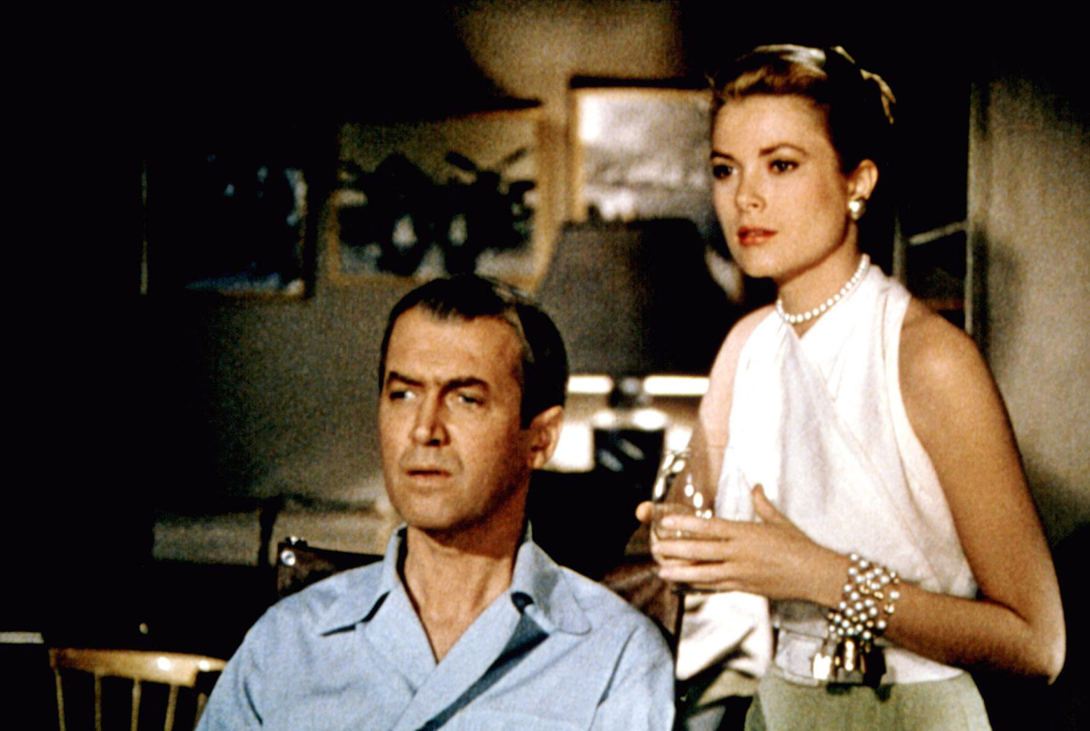 REAR WINDOW, James Stewart, Grace Kelly, 1954"