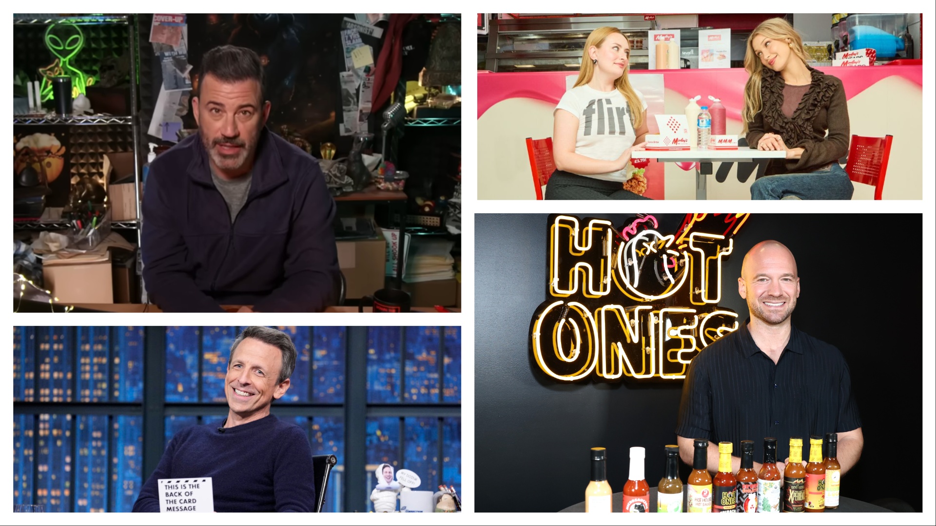 'The Rabbit Hole'; 'Chicken Shop Date'; 'Corrections'; 'Hot Ones'