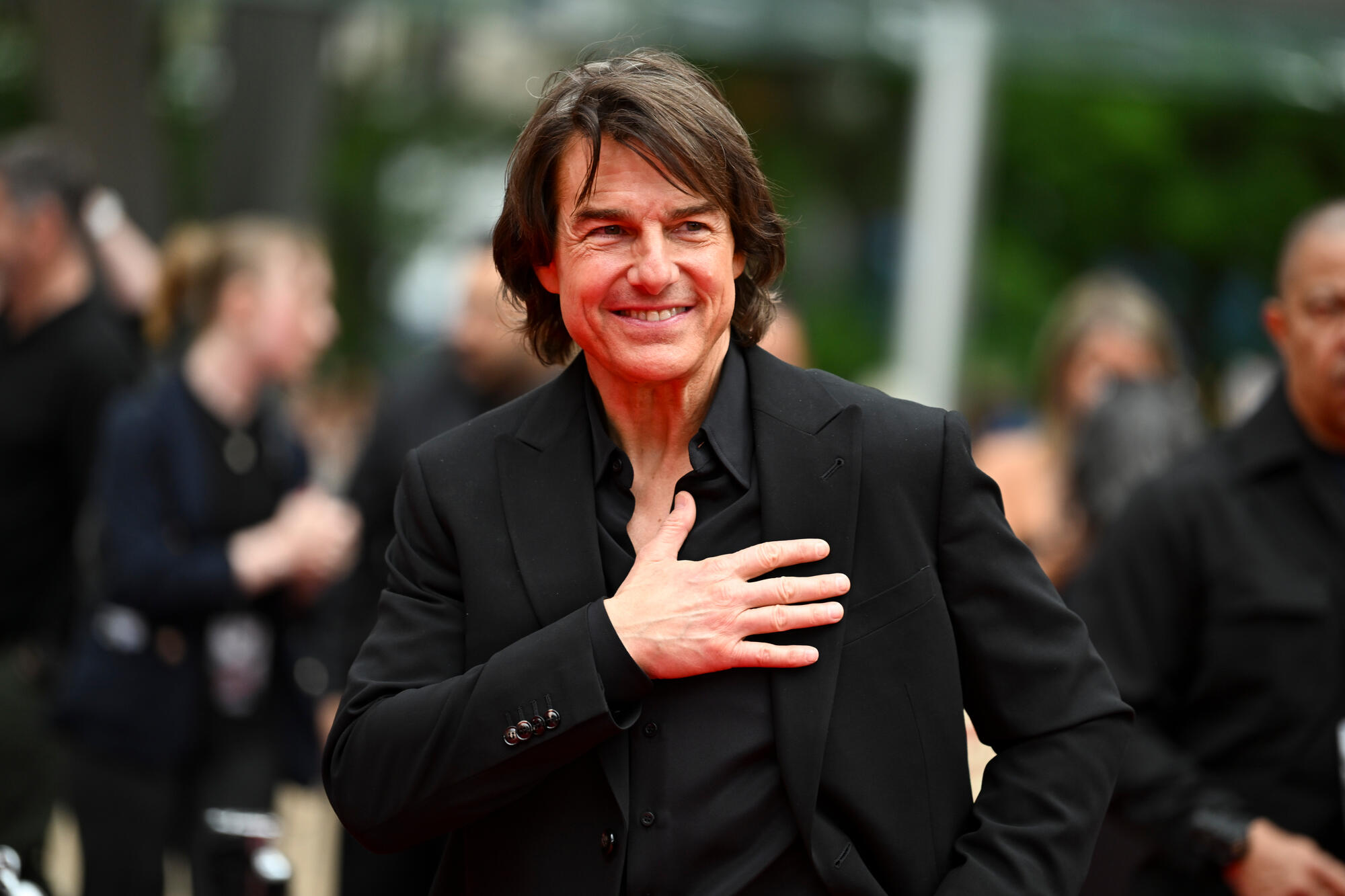 Tom Cruise at the "Mission: Impossible – The Final Reckoning" U.S. premiere held at Lincoln Center Fountain Plaza on May 18, 2025 in New York, New York.