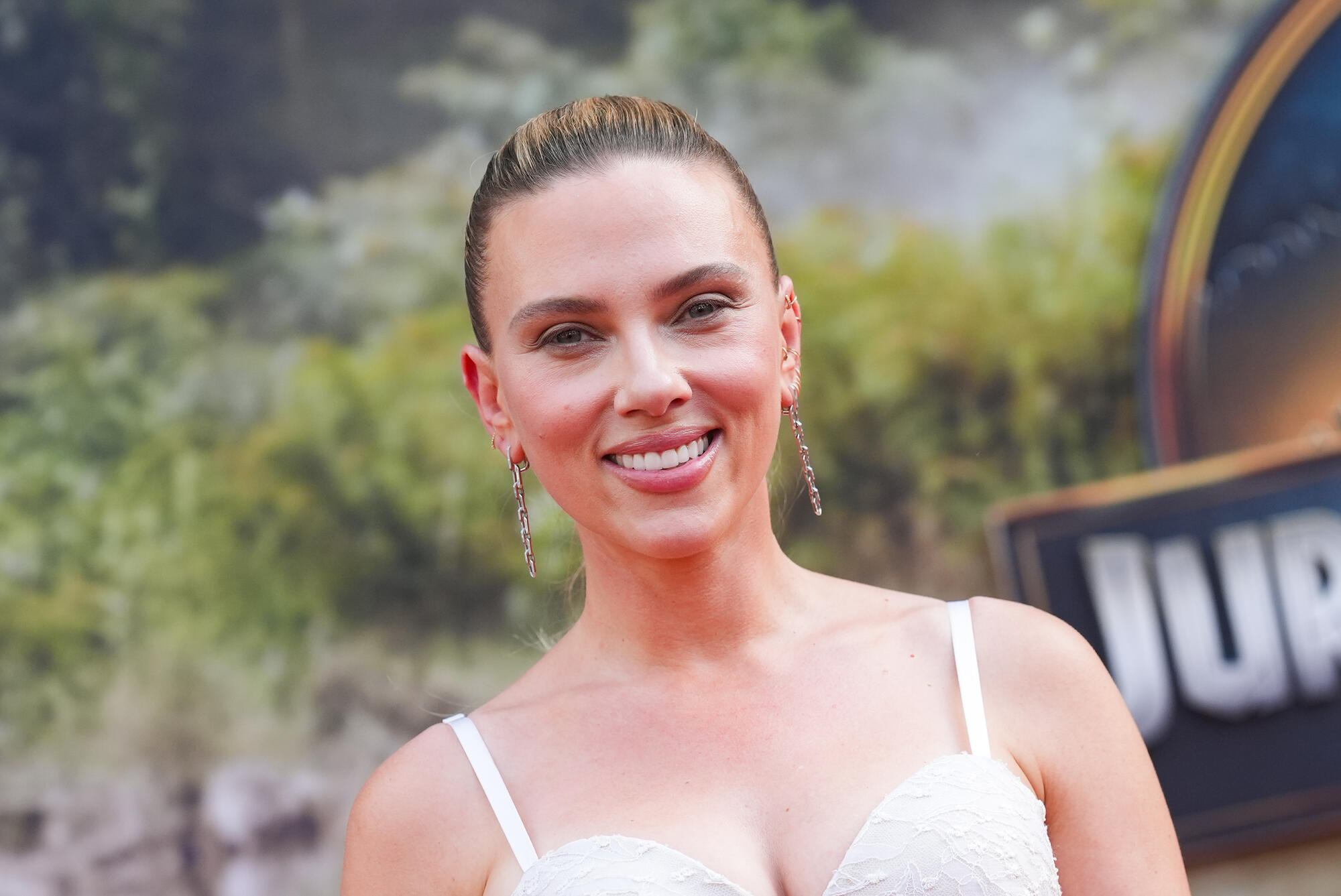 Scarlett Johansson at the "Jurassic World Rebirth" premiere