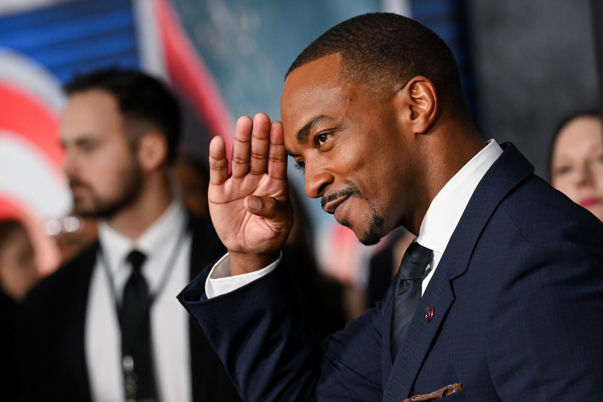 Anthony Mackie at Marvel Studios’ “Captain America: Brave New World” Premiere held at El Capitan Theatre on February 11, 2025 in Los Angeles, California.