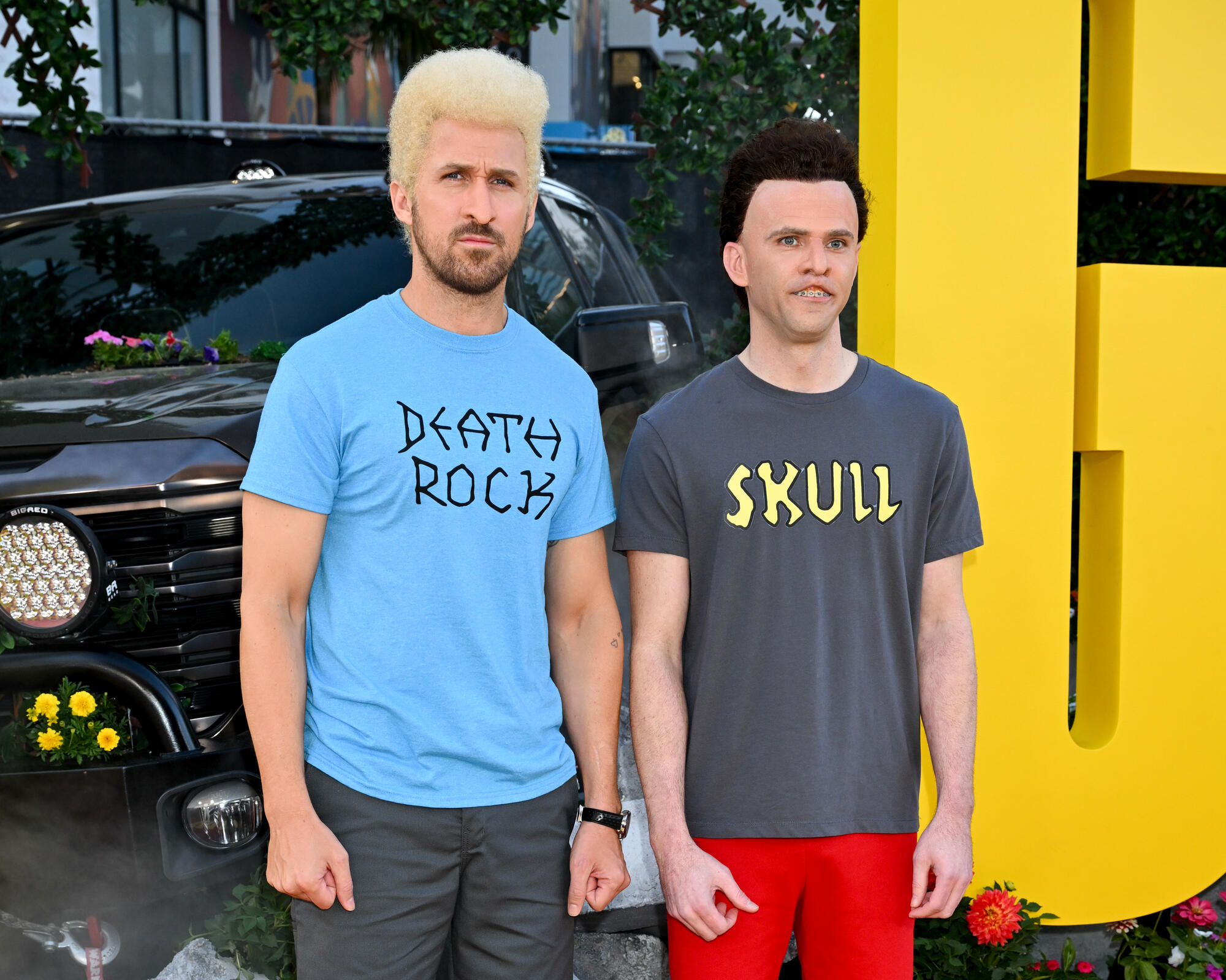 Ryan Gosling and Mikey Day dressed as Beavis and Butthead at the "The Fall Guy" premiere in 2024.