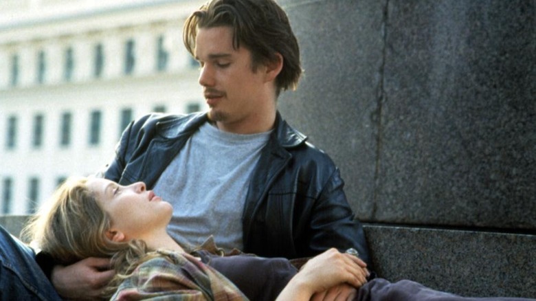 Celine lying in Jesse's lap in "Before Sunrise" (1995)