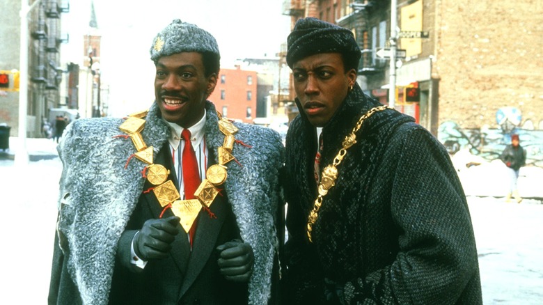 Prince Akeem and Semmi arriving in Queens in "Coming to America"