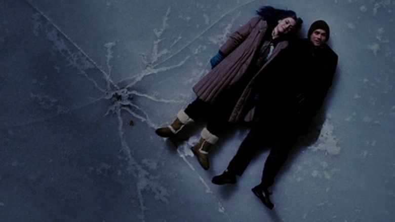 Joel and Clementine lie on the ice