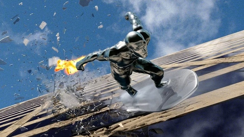 The Human Torch chases the Silver Surfer in "Fantastic Four: Rise of the Silver Surfer" (2007)