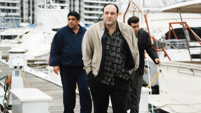 Tony Soprano walks to a boat with Salvatore in "Funhouse"