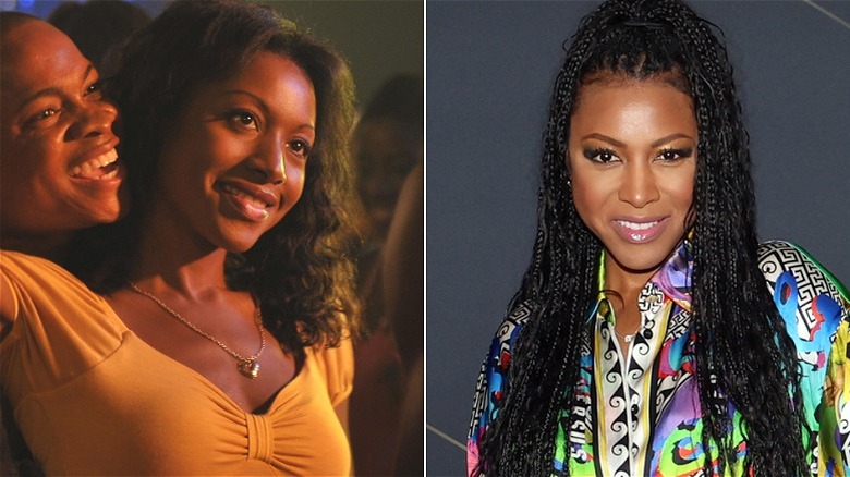 Denise Roy next to Gabrielle Dennis in multicolored jacket with left hand on hip