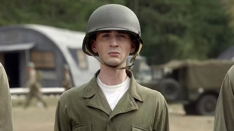 Puny Steve Rogers in boot camp in "Captain America: The First Avenger" (2011)