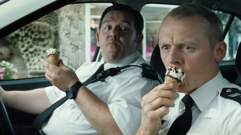 Danny and Angel eating Cornettos in "Hot Fuzz" (2007)