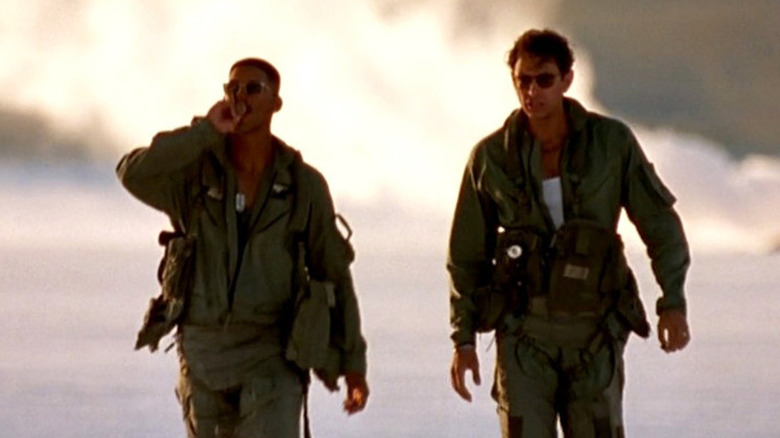 David and Steven walking away from an explosion in "Independence Day"