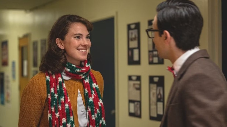 Janet smiling at Mr. Martin in "School Spirits"
