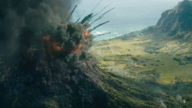 Volcano erupting in Jurassic World: Fallen Kingdom