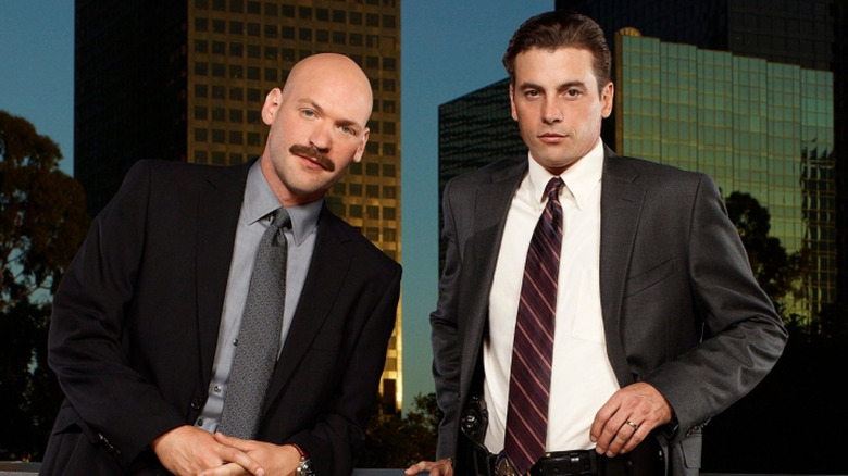 Rex Winters and Tomas "TJ" Jaruszalski pose together in "Law & Order: LA"
