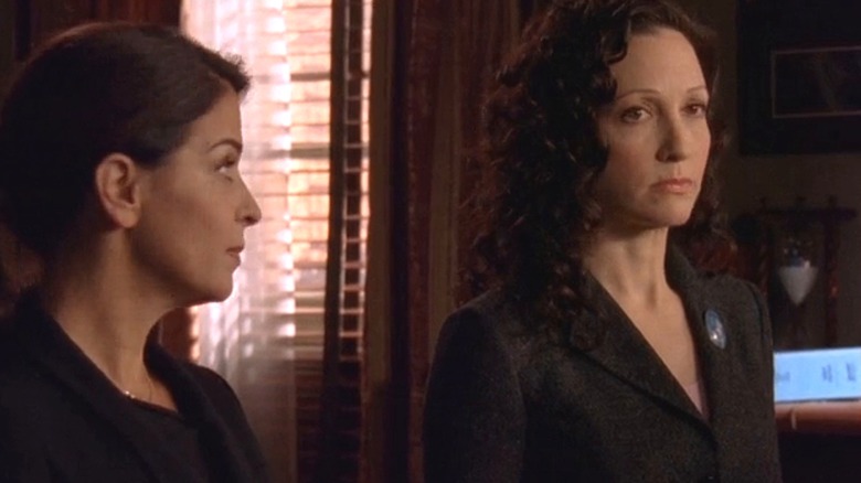 Kelly Gaffney and Tracey Kibre worry in "Law & Order: Trial By Jury"
