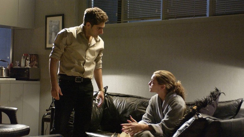 Christopher and Adriana have an argument in "Long Term Parking"