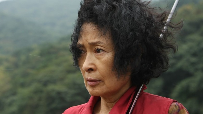 Mother observing a terrible truth in "Mother" (2009)