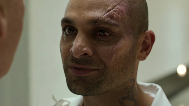 Mac Gargan with a damaged face in Spider-Man: Homecoming