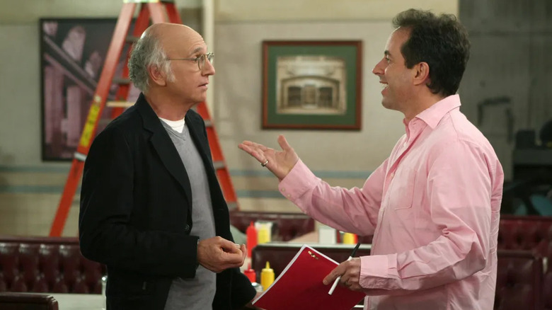 Larry talks to Jerry Seinfeld in "Seinfeld"