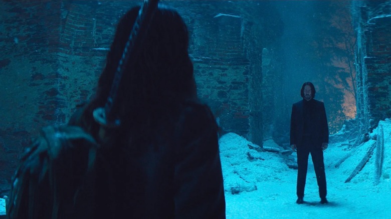 Eve Macarro suddenly encountering John Wick
