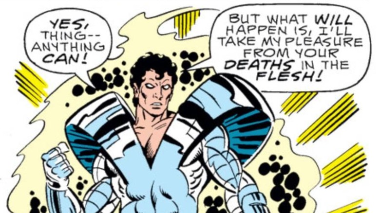 The Beyonder announcing the heroes' doom in Fantastic Four #319