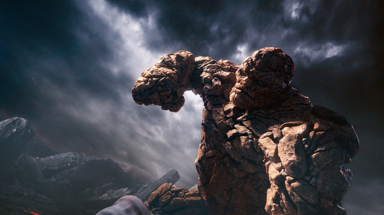 The Thing prepares to punch the ground in "Fantastic Four" (2015)