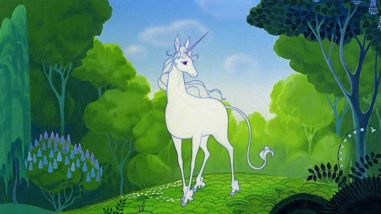 Unicorn in her forest in The Last Unicorn (1982)