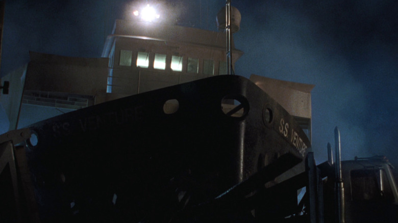 SS Venture docked at port in The Lost World: Jurassic Park