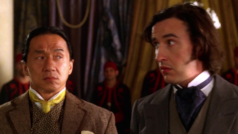 Fogg and Passepartout look nervously at one another in Around the World in 80 Days (2004)
