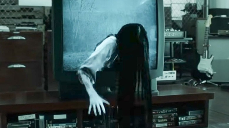 Samara crawls out of the TV in "The Ring" (2002)