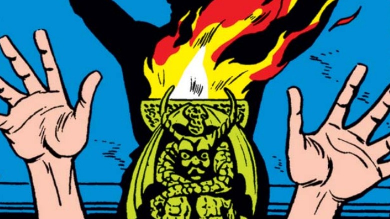 Doctor Doom performing dark magic ritual